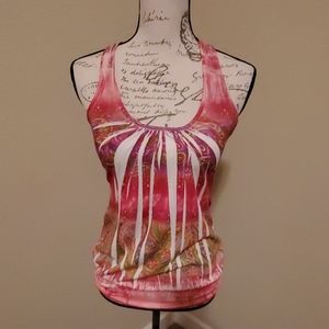 Multi color and pink cute tank top. Small
